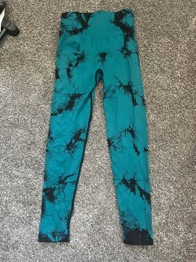 Women’s Teal Tie-Dye High-Rise Active Leggings